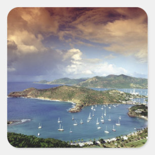 Karibik, Antigua. Quadratischer Aufkleber