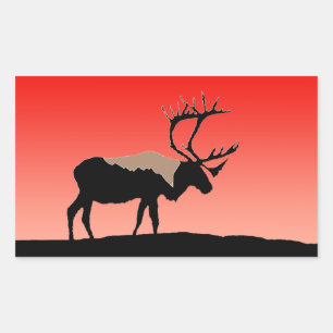 Karibik bei Sunset - Original Wildlife Art Rechteckiger Aufkleber