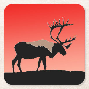 Karibik bei Sunset - Original Wildlife Art Rechteckiger Pappuntersetzer