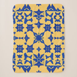 Karibik-Blau-Gold-Fliesenmotiv Muster Azulejo  Sherpadecke