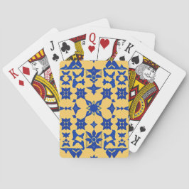 Karibik-Blau-Gold-Fliesenmotiv-Muster Azulejo  Spielkarten