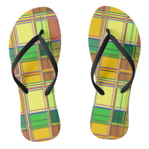 Karibik Buntes Tuch Madras Kariert Flip Flops