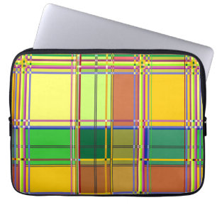 Karibik Buntes Tuch Madras Kariert Laptopschutzhülle