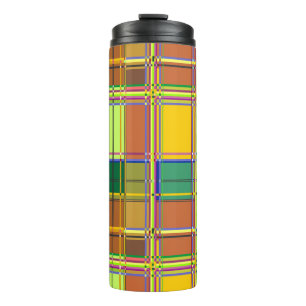 Karibik Buntes Tuch Madras Karo Thermosbecher