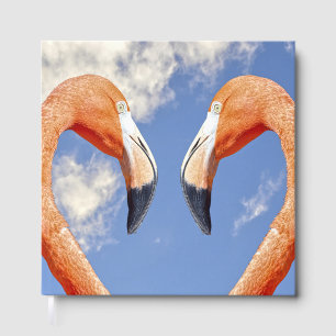 Karibik-Flamingo Liebesherz Gästebuch