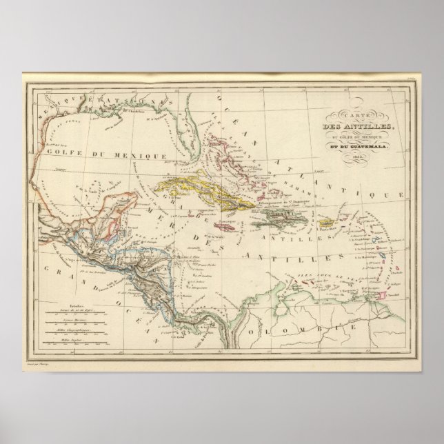 Karibik, Golf von Mexiko und Guatemala Poster (Vorne)