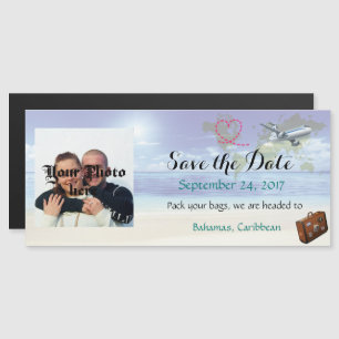 Karibik-Hochzeit in Urlaubsort Speichern des Datum Magneteinladung
