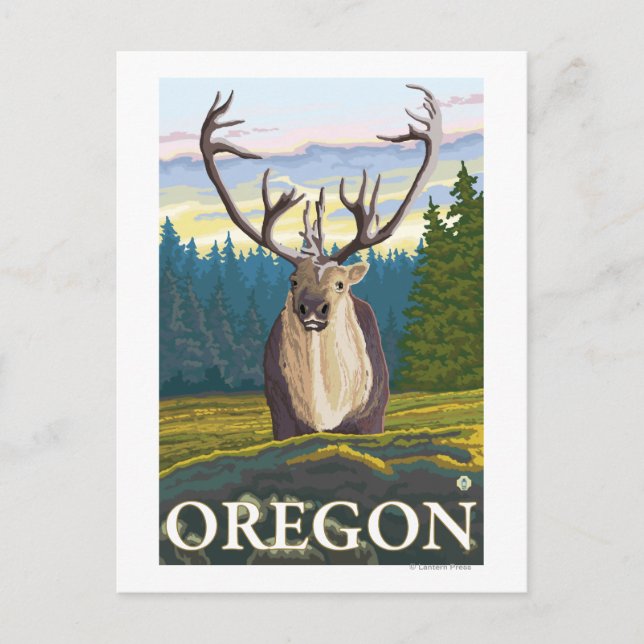 Karibik im Wild-Vintage Reiseplakat Postkarte (Vorderseite)