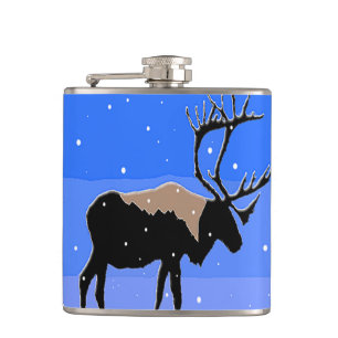 Karibik im Winter - Original Wildlife Art Flachmann