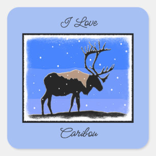 Karibik im Winter - Original Wildlife Art Quadratischer Aufkleber