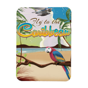 Karibik Island Vintages Retroposter Magnet