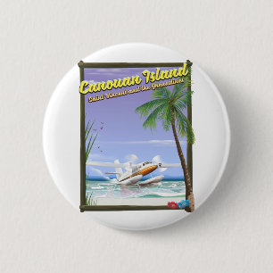Karibik, Kanuische Inseln Paradies Poster. Button