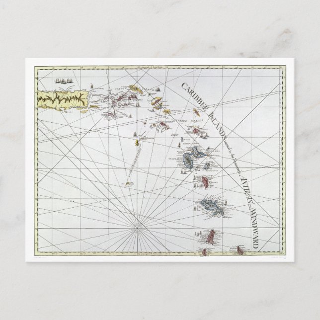 KARIBIK: KARTE, 1775 POSTKARTE (Vorderseite)