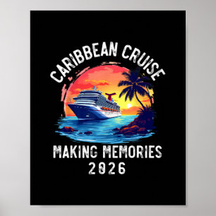 Karibik Kreuzfahrt 2026 Souvenir passende Familie Poster