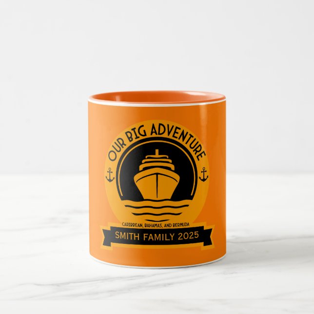 Karibik Kreuzfahrt Zweifarbige Tasse (Mittel)