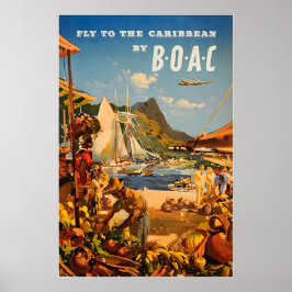 Karibik-Malerei BOAC-Reiseplakat Kunstprint Poster