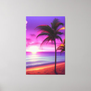 Karibik Palmen Strand Leinwanddruck