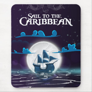 Karibik-Piratentrickfilm-Reise druck. Mousepad