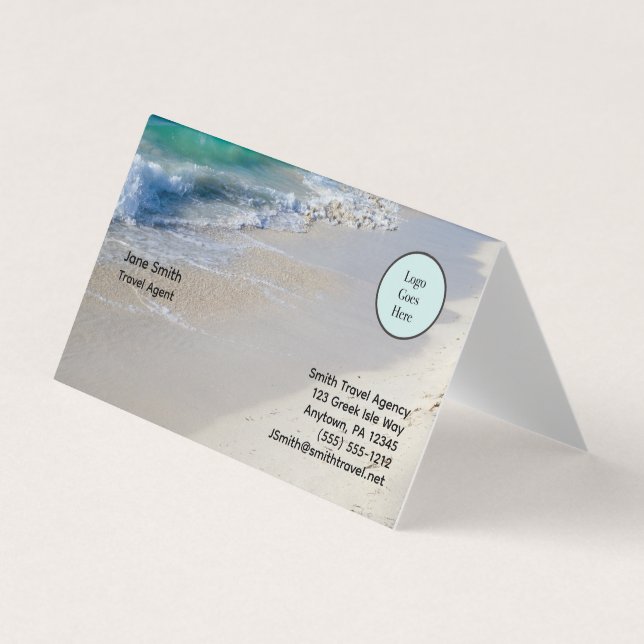 Karibik Sea Beach Scene Falted Business Card Visitenkarten (Vorderseite)