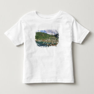Karibik, St. Lucia, Soufriere. Boote in Kleinkind T-shirt