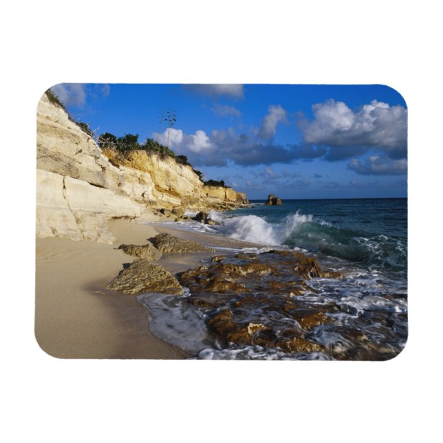 Karibik, St. Martin, Cliffs am Strand von Cupecoy Magnet (Horizontal)