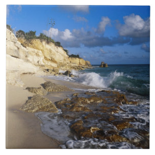 Karibik, St. Martin, Klippen am Cupecoy-Strand Fliese