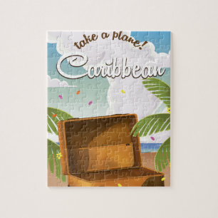 Karibik-Urlaub Klassisches Reiseplakat,