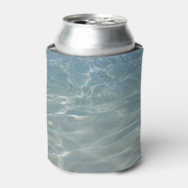 Karibik Wasser Abstrakt blauer Natur Dosenkühler (Kanne Vorderseite)