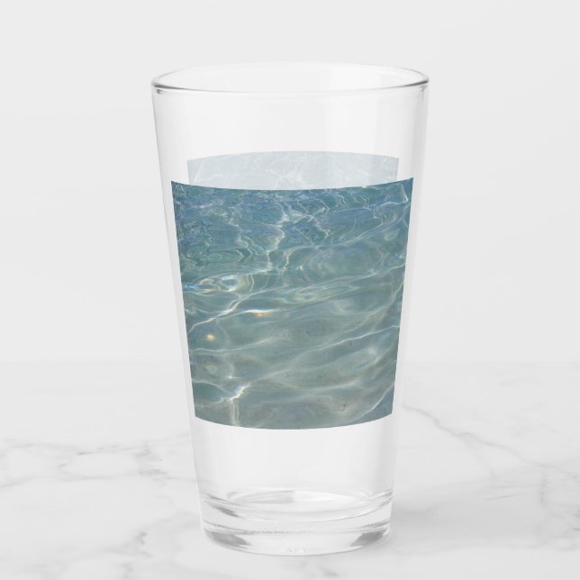 Karibik Wasser Abstrakt blauer Natur Glas (Vorderseite)