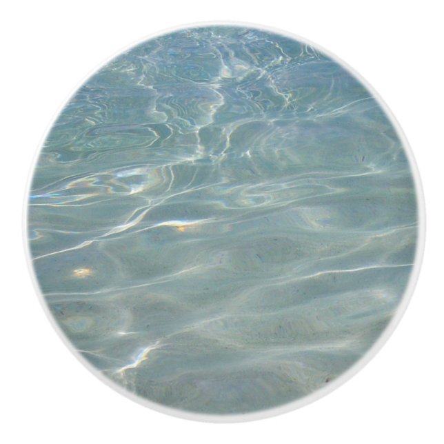 Karibik Wasser Abstrakt blauer Natur Keramikknauf (Vorderseite)