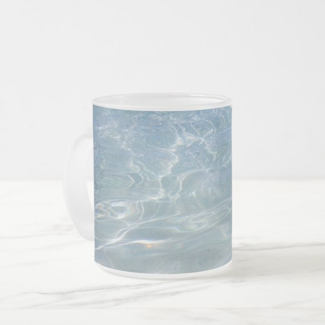 Karibik Wasser Abstrakt blauer Natur Mattglastasse (Vorderseite Links)