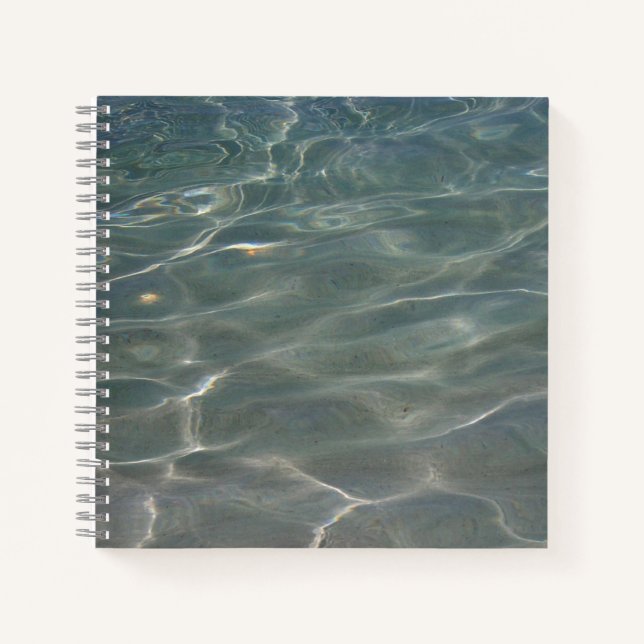 Karibik Wasser Abstrakt blauer Natur Notizbuch (Vorderseite)