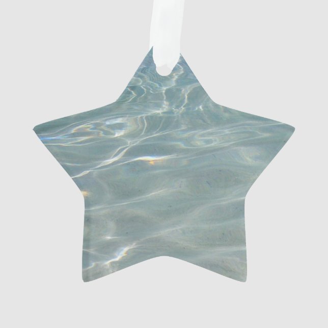 Karibik Wasser Abstrakt blauer Natur Ornament (Rückseite)