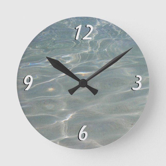 Karibik Wasser Abstrakt blauer Natur Runde Wanduhr (Vorderseite)