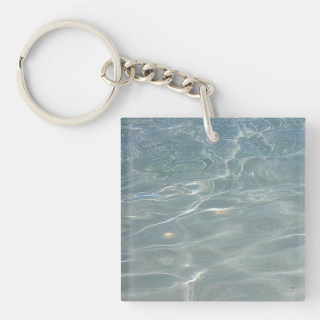 Karibik Wasser Abstrakt blauer Natur Schlüsselanhänger (Vorderseite)
