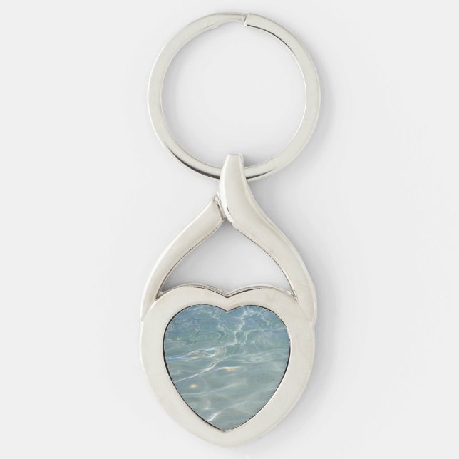 Karibik Wasser Abstrakt blauer Natur Schlüsselanhänger (Vorderseite)