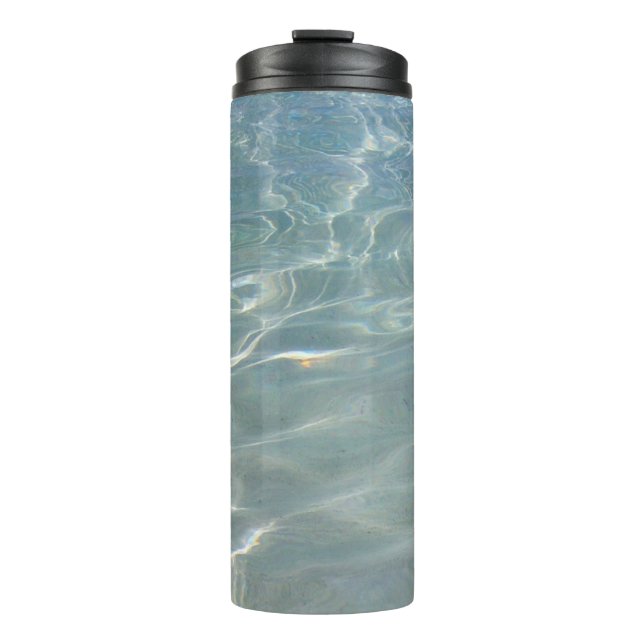 Karibik Wasser Abstrakt blauer Natur Thermosbecher (Vorderseite)