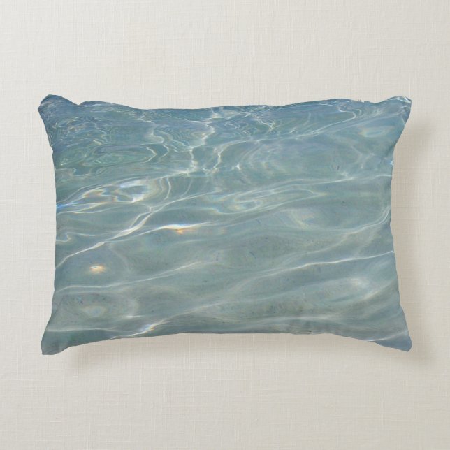 Karibik Wasser Abstrakt blauer Natur Zierkissen (Vorderseite)