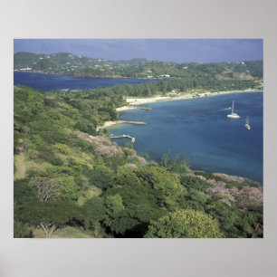 Karibik, Westindien, St. Lucia. Ansicht Poster