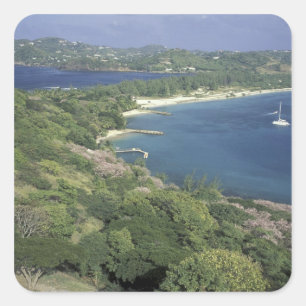 Karibik, Westindische Inseln, St. Lucia. Ansicht v Quadratischer Aufkleber