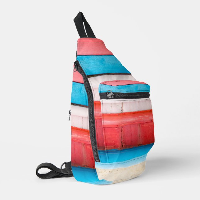 Karibikfarben - abstrakt crossbody bag (Linke Seite)
