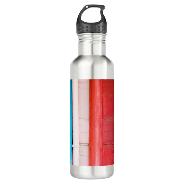 Karibikfarben - abstrakt edelstahlflasche (Vorderseite)