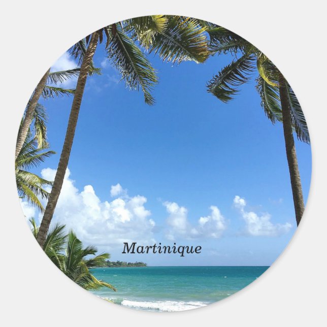 Karibikinsel, Martinique Runder Aufkleber (Vorderseite)