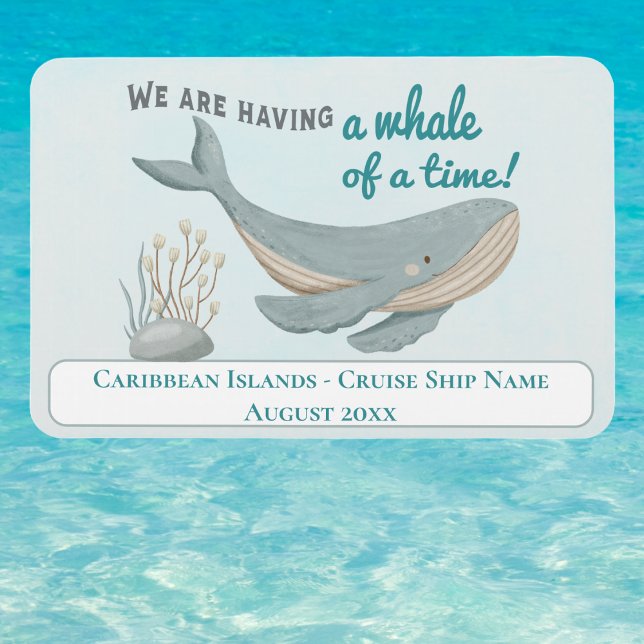 Karibikinseln Kajak Schifffahrt Magnet (Cruise ship cabin decor door marker finder. Whale of a time! Fun!)