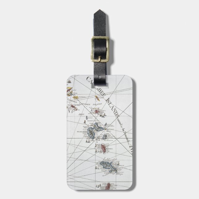 KARIBISCH: MAP, 1775 GEPÄCKANHÄNGER (Vorderseite vertikal)