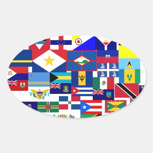 karibisch ovaler aufkleber (Vorderseite)