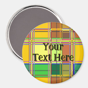 Karibische Bunte Leinenstoff Madras Tartan Magnet