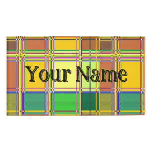 Karibische Bunte Stoff Madras Karo Namenschild