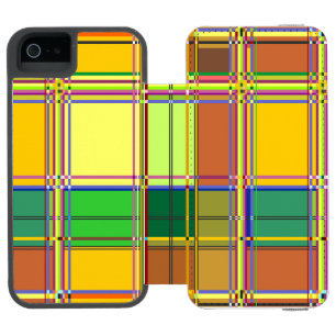 Karibische Bunte Stoff Madras Tartan Incipio Watson™ iPhone 5 Geldbörsen Hülle