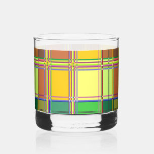 Karibische bunte Stoff Madras Tartan Whiskyglas
